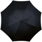 FALCONE Klassisk paraply med træskaft i sort - set oppefra